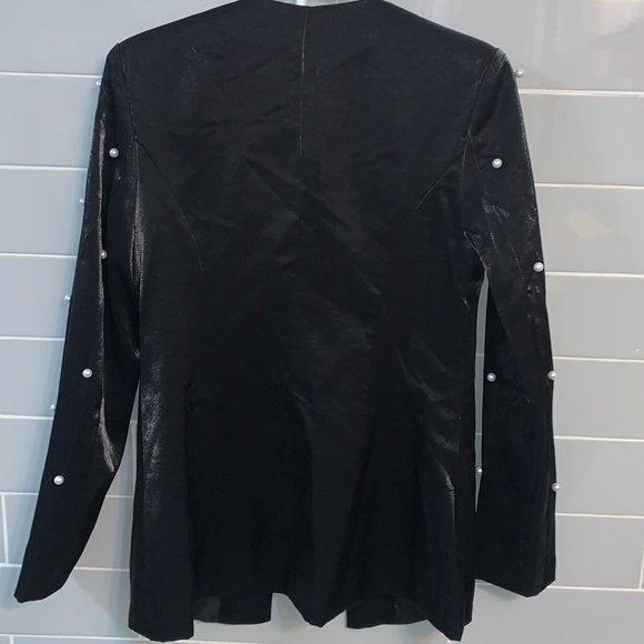 NWT SHEIN Frenchy Pearls Beaded Open Front Blazer - Picture 11 of 16